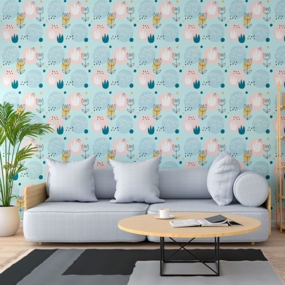 Papel de Parede Adesivo Floral Scandinavian N013279