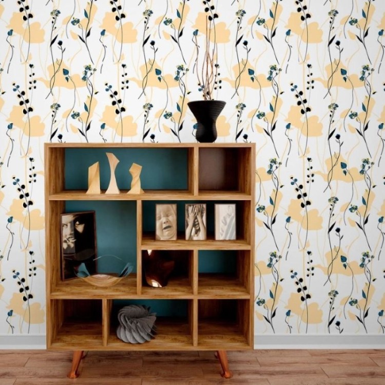 Papel de Parede Adesivo Floral Scandinavian...