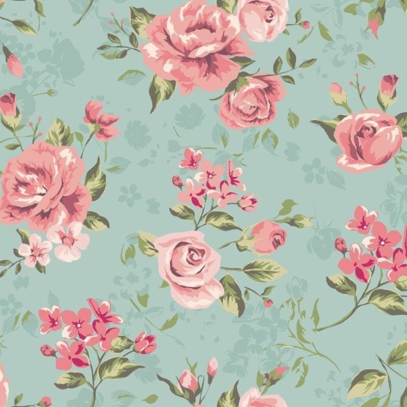 Papel de Parede Adesivo Floral Sobre Azul N09112