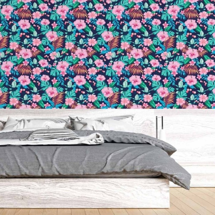 Papel de Parede Adesivo Floral Tropical N015043