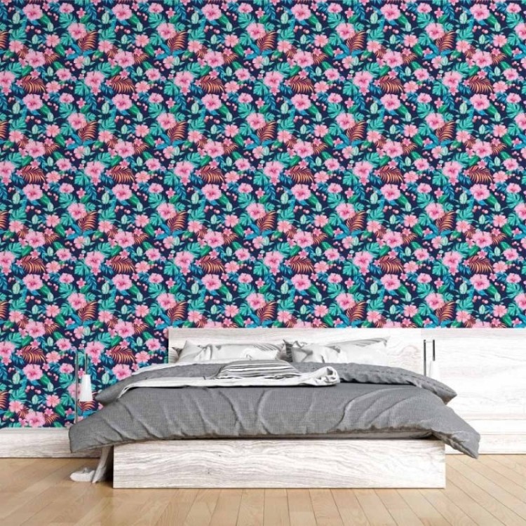 Papel de Parede Adesivo Floral Tropical N015043