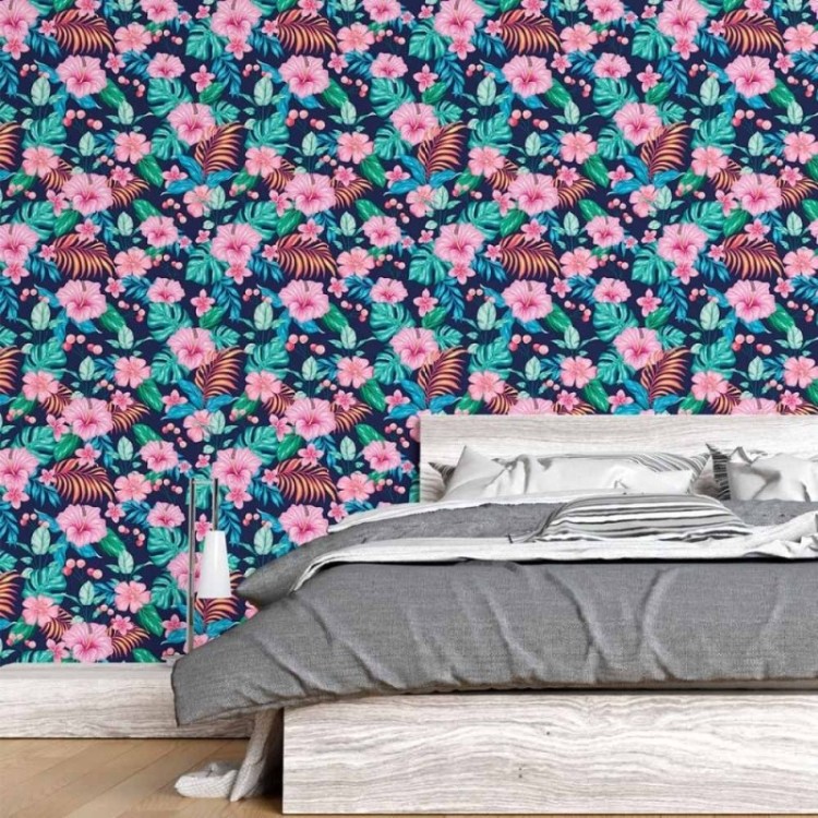 Papel de Parede Adesivo Floral Tropical N015043