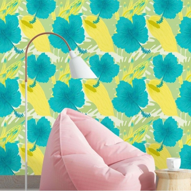 Papel de Parede Adesivo Floral Tropical N016041