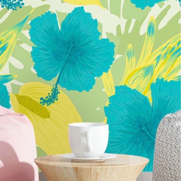 Papel de Parede Adesivo Floral Tropical N016041