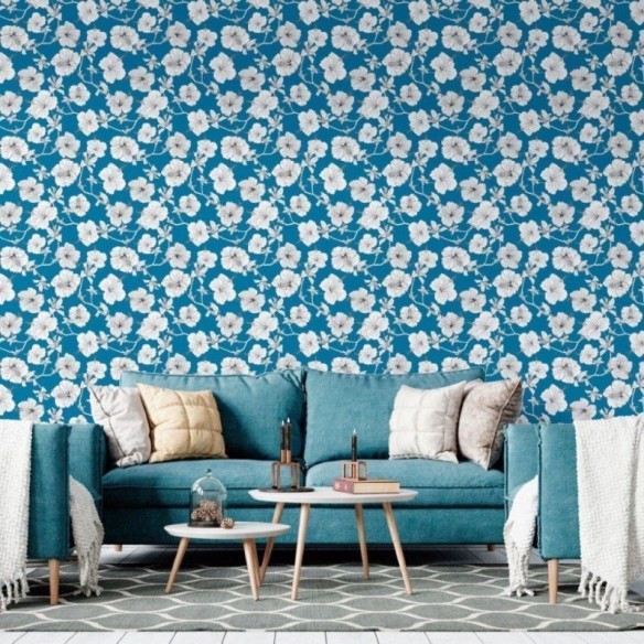 Papel de Parede Adesivo Floral Tropical N018082