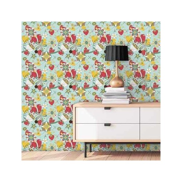 Papel de Parede Adesivo Floral Verde 1222