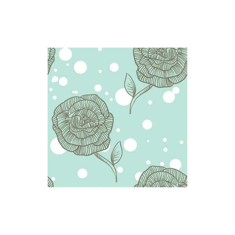 Papel de Parede Adesivo Floral Verde 1252