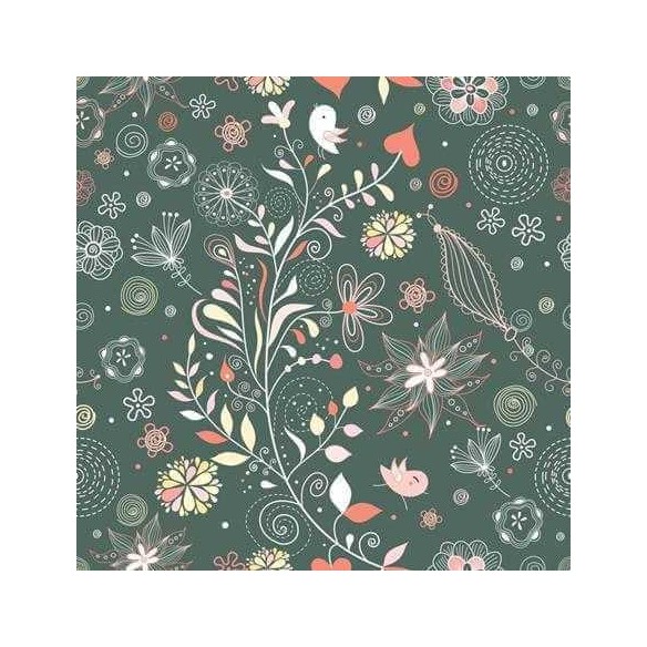 Papel de Parede Adesivo Floral Verde 1300