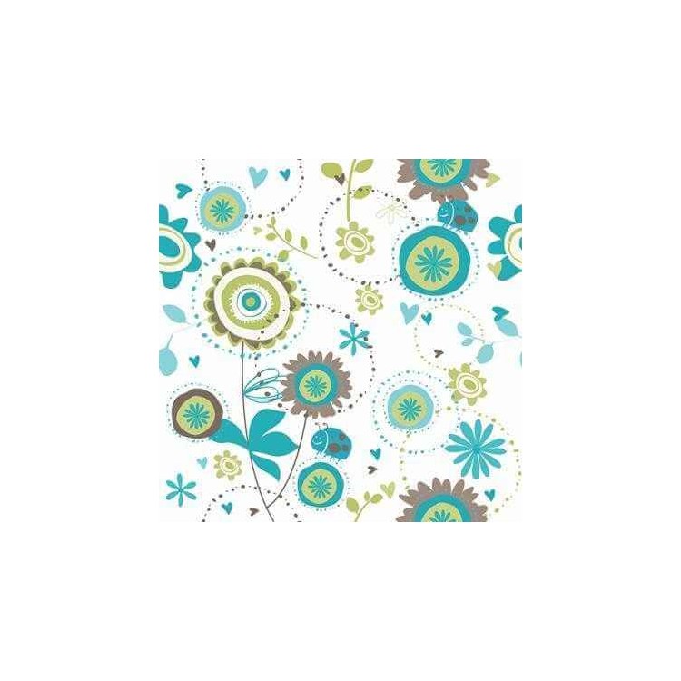 Papel de Parede Adesivo Floral Verde 1457