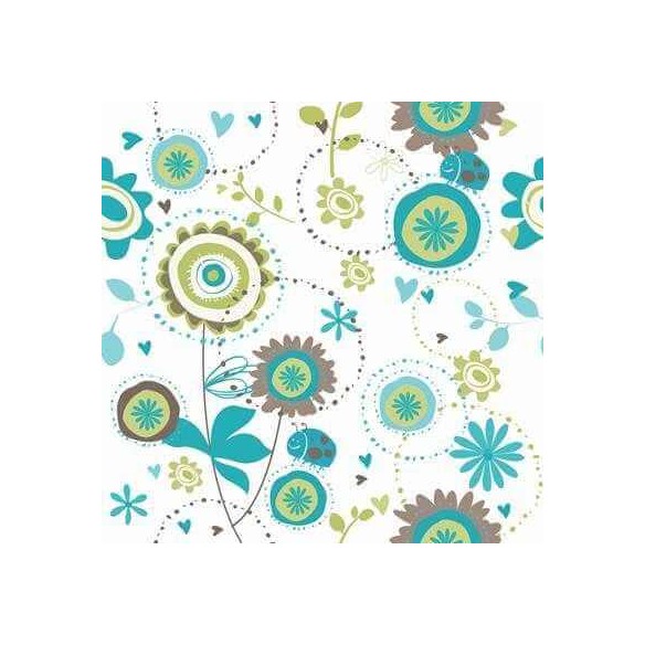 Papel de Parede Adesivo Floral Verde 1457