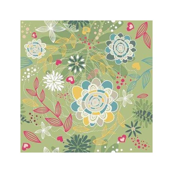 Papel de Parede Adesivo Floral Verde 210115