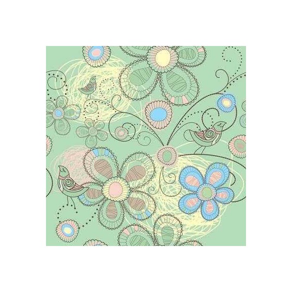 Papel de Parede Adesivo Floral Verde 210135