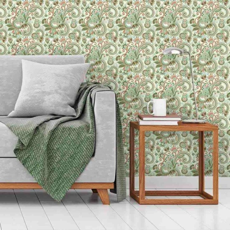 Papel de Parede Adesivo Floral Verde 22