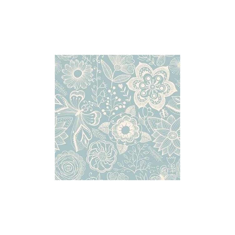 Papel de Parede Adesivo Floral Verde 350