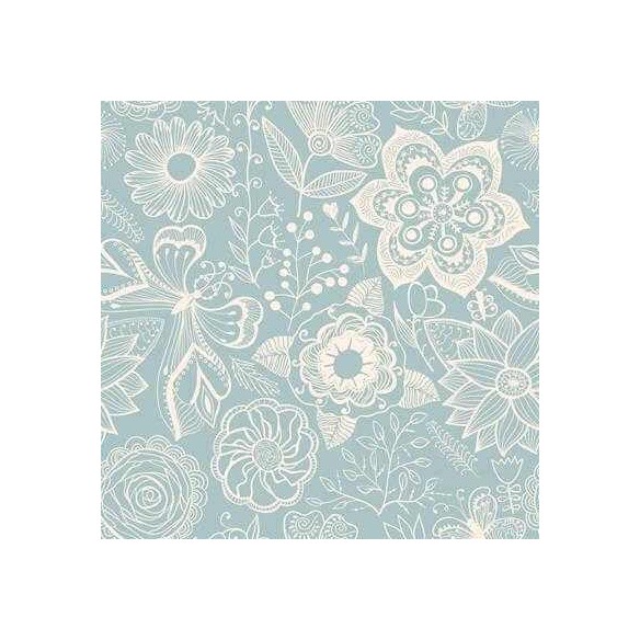 Papel de Parede Adesivo Floral Verde 350