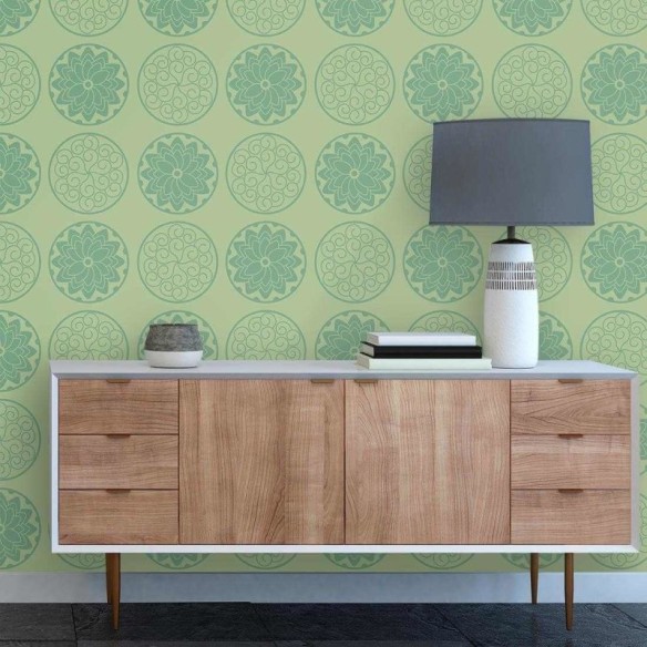 Papel de Parede Adesivo Floral Verde 39