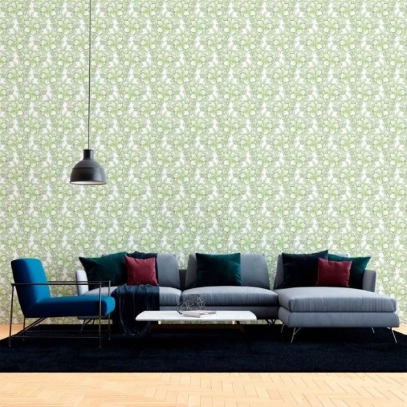Papel de Parede Adesivo Floral Verde N012115