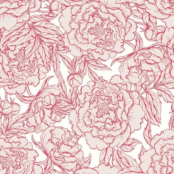 Papel de Parede Adesivo floral vermelho N014150