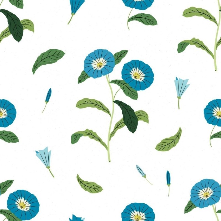 Papel de Parede Adesivo Flores Azuis Fundo...
