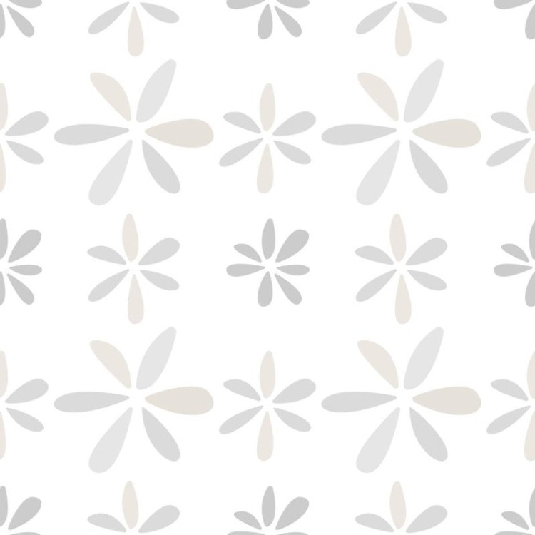 Papel de Parede Adesivo Flores Bege Abstrato...