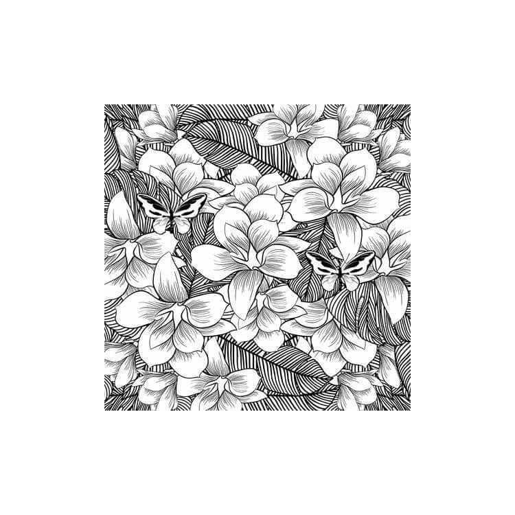 Papel de Parede Adesivo Flores Borboletas N102