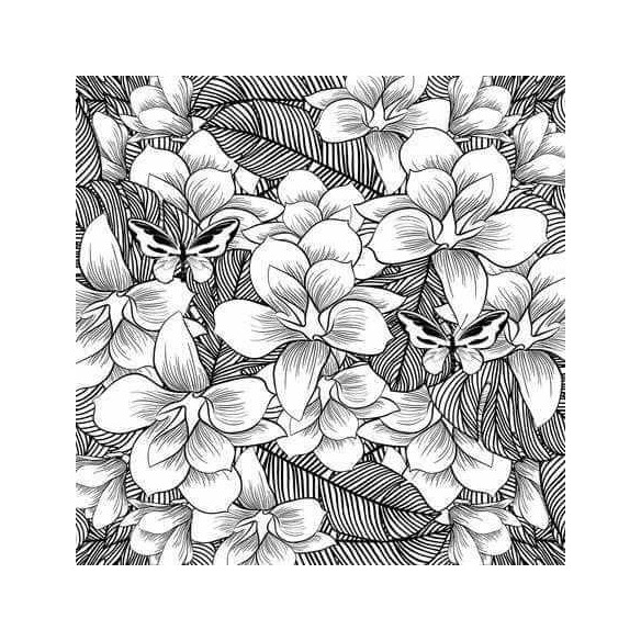 Papel de Parede Adesivo Flores Borboletas N102