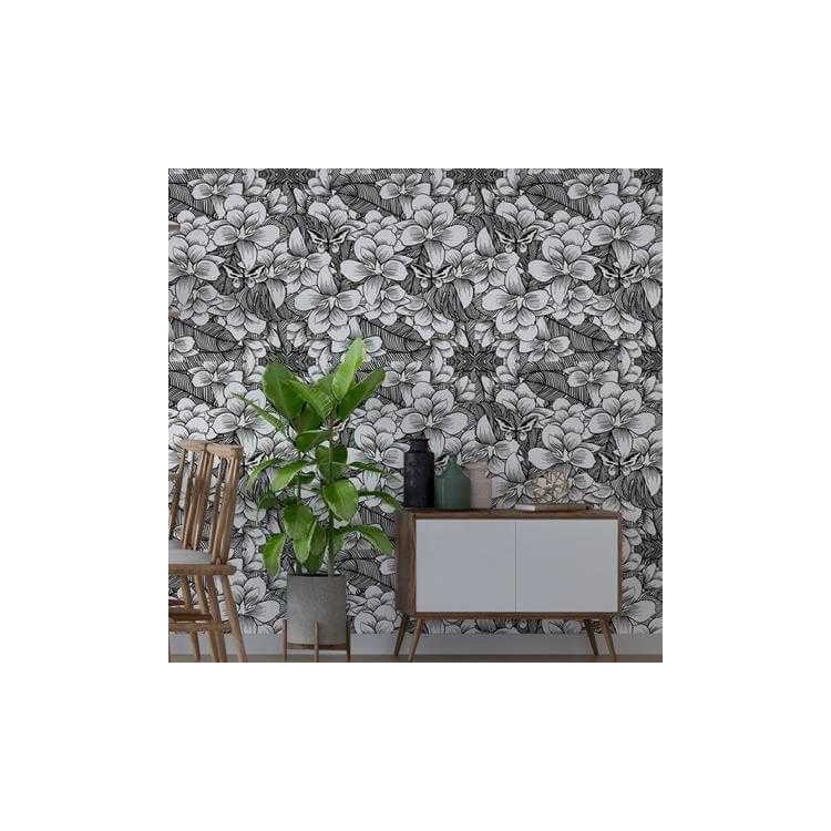 Papel de Parede Adesivo Flores Borboletas N102