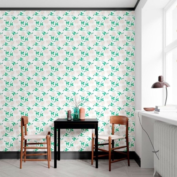 Papel de Parede Adesivo Flores Brancas N012143