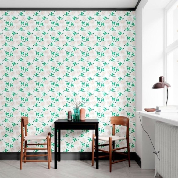Papel de Parede Adesivo Flores Brancas N012143