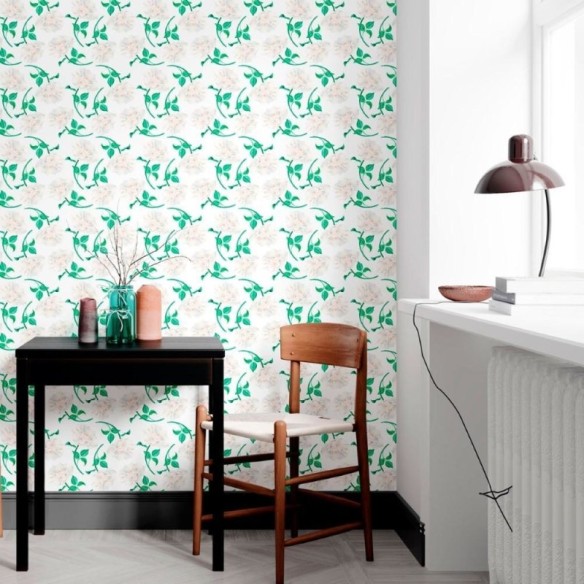 Papel de Parede Adesivo Flores Brancas N012143