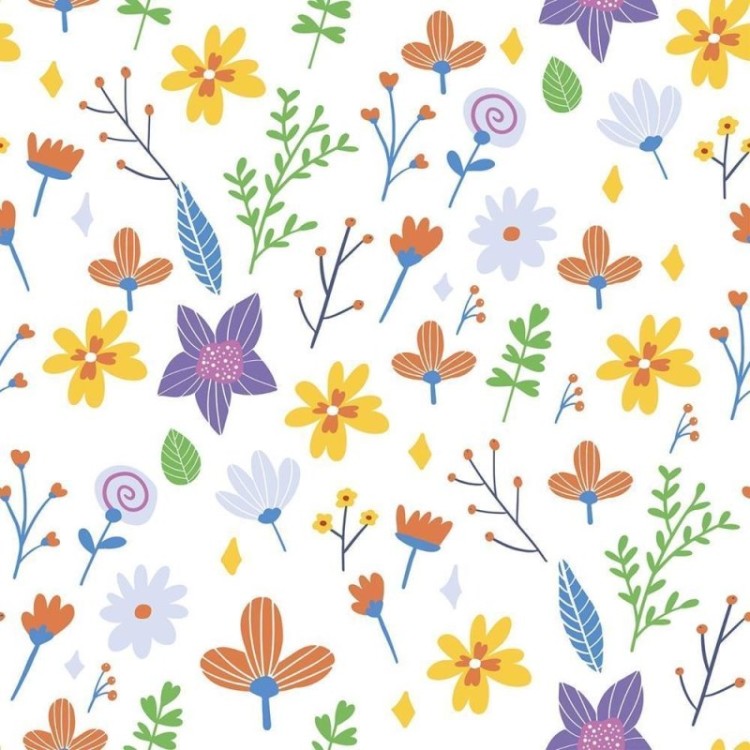 Papel de Parede Adesivo Flores Coloridas...