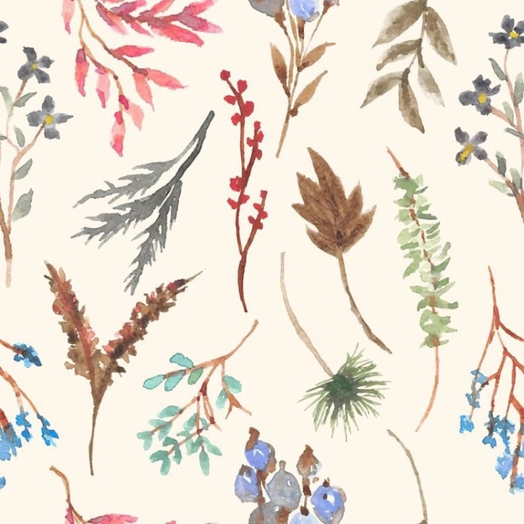 Papel de Parede Adesivo Flores de Outono em...