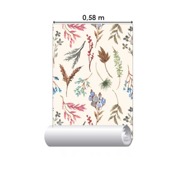 Papel de Parede Adesivo Flores de Outono em Aquarela N08051