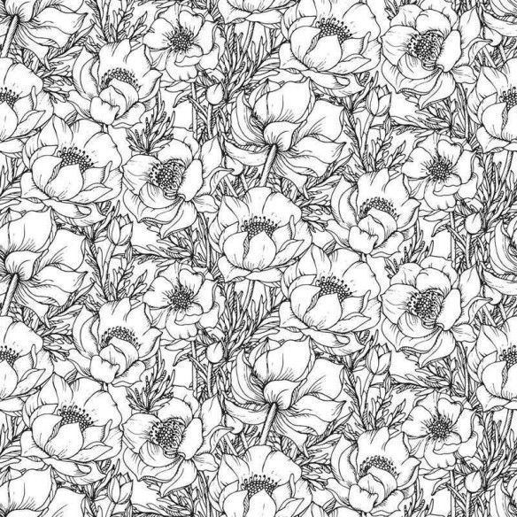 Papel de Parede Adesivo Flores de Primavera Colorir N05067