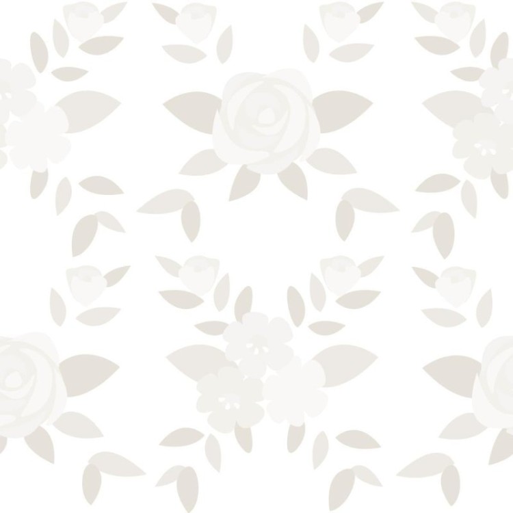 Papel de Parede Adesivo Flores do Campo Bege...