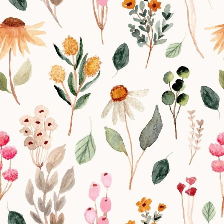 Papel de Parede Adesivo Flores do Campo em...