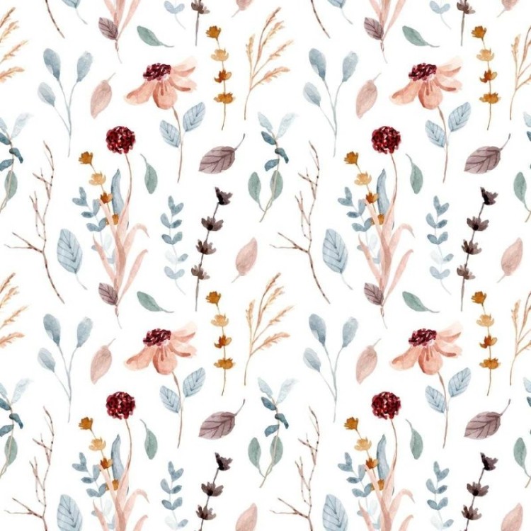 Papel de Parede Adesivo Flores e Folhas...