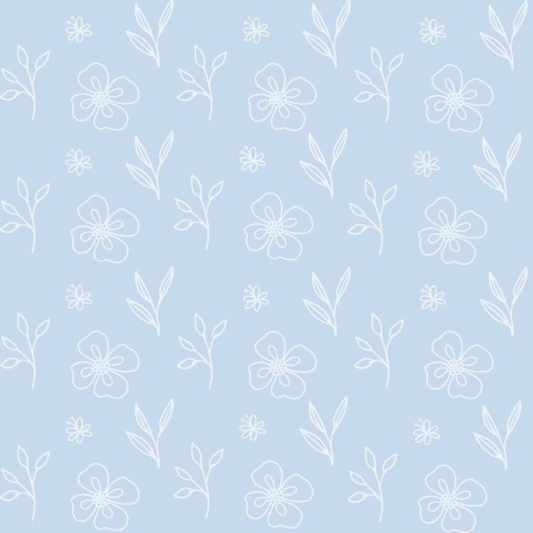 Papel de Parede Adesivo Flores e Folhas Azul...
