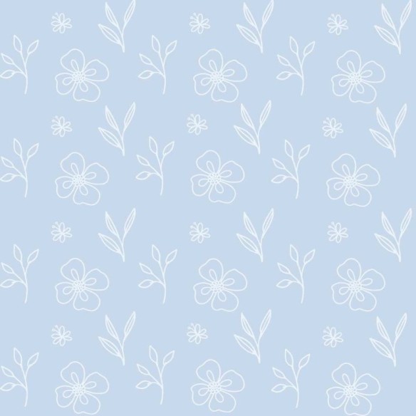Papel de Parede Adesivo Flores e Folhas Azul N05277