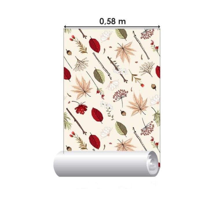 Papel de Parede Adesivo Flores e Folhas N04231