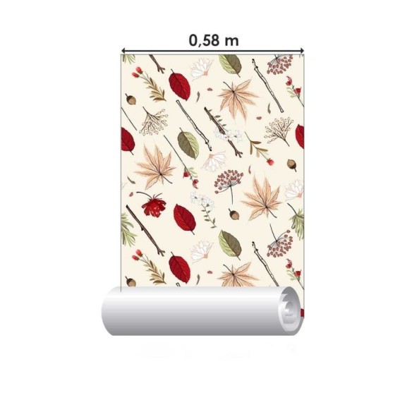 Papel de Parede Adesivo Flores e Folhas N04231