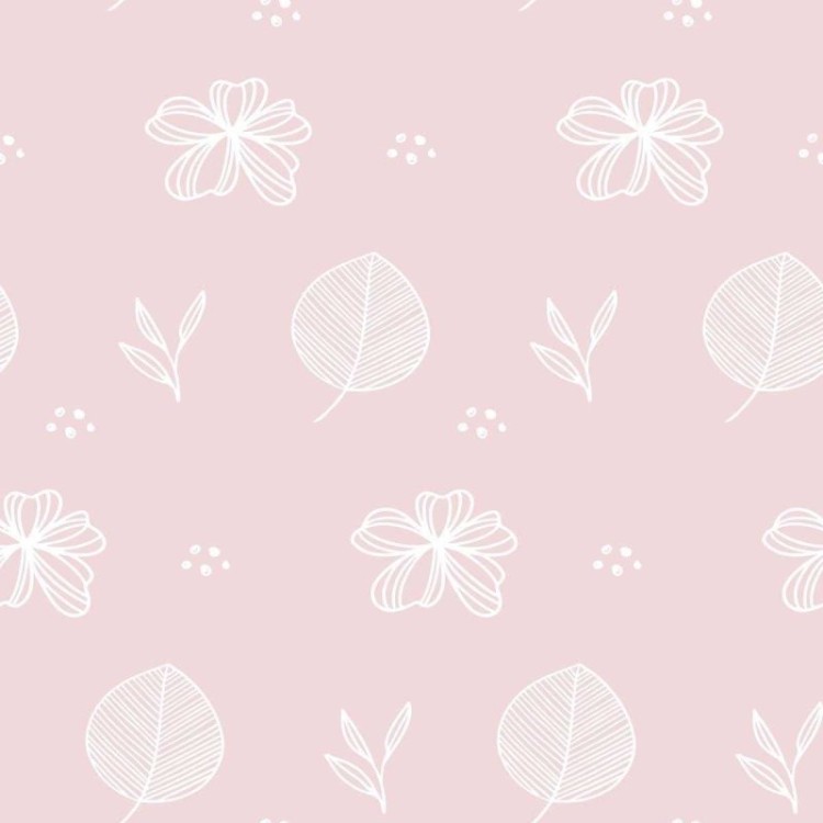 Papel de Parede Adesivo Flores e Folhas Rosa...
