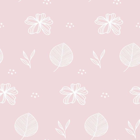 Papel de Parede Adesivo Flores e Folhas Rosa N05278