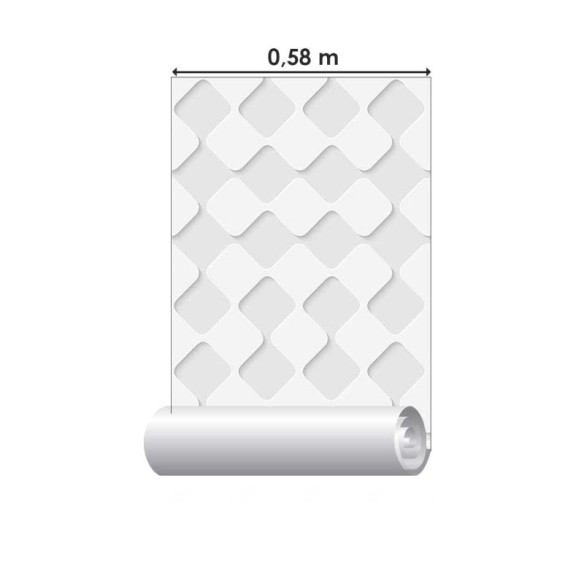 Papel de Parede Adesivo Abstrato 3D Cinza N018002