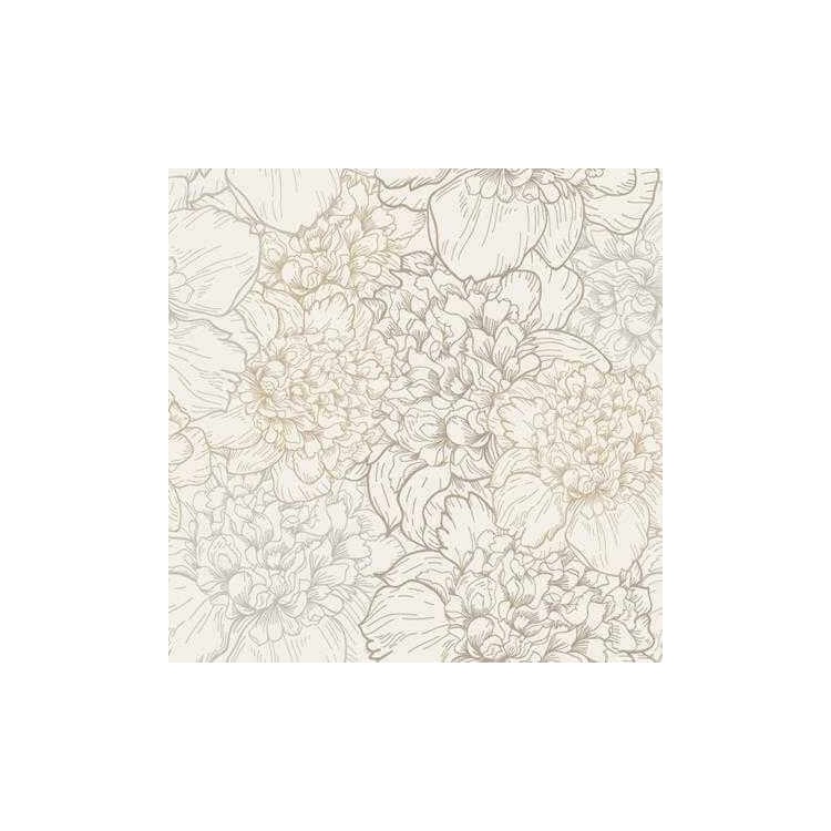 Papel de Parede Adesivo Flores Off White  855
