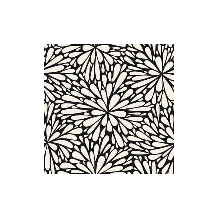 Papel de Parede Adesivo Flores Preto e Branco...