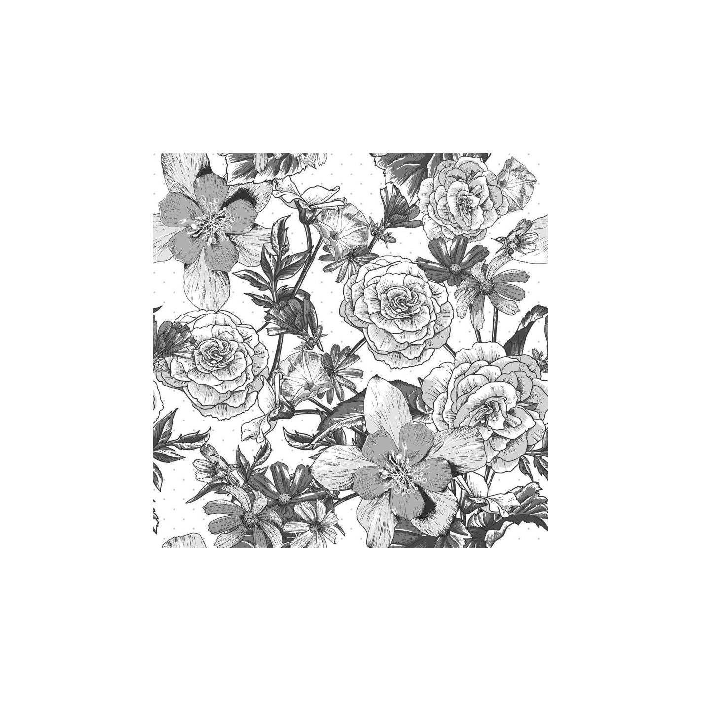 Papel de Parede Desenho Flores Floral Preto e Branco 18941BD - ADcorista  Arte e Decoração - Papéis de Parede Exclusivos em até 6x sem juros ou 10%  desconto no boleto ou PIX.