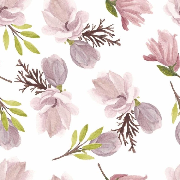 Papel de Parede Adesivo Flores Rosa Chá...