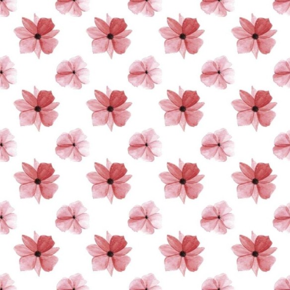Papel de Parede Adesivo Flores Rosa e Branco N04201