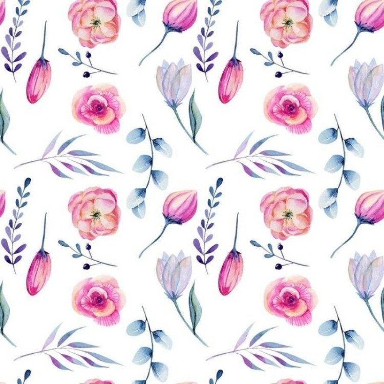 Papel de Parede Adesivo Flores Rosa e Roxo N06180